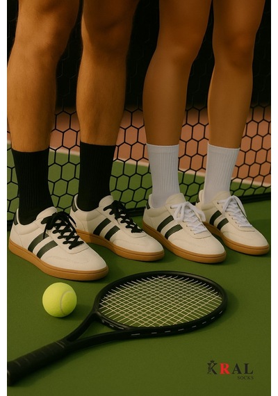Kral Socks Unisex Siyah-beyaz 12 Çift Pamuklu Tenis Spor Uzun Soket Boy Çorap Siyah - Beyaz