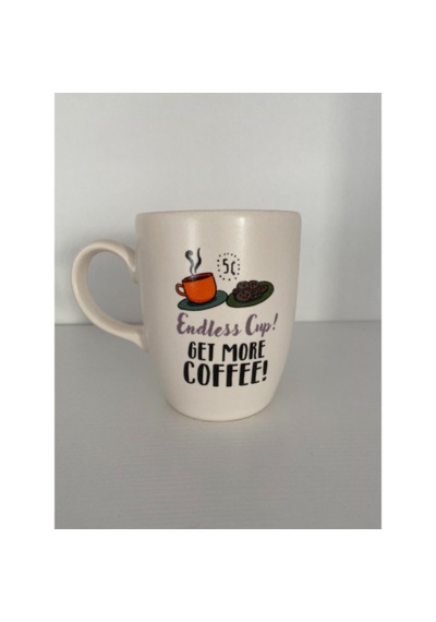 Endless Cup Get More Coffee Beyaz Kupa Bardak Çok Renkli
