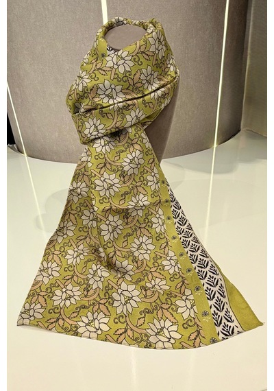 Cardion Lunira Silk Pamuk İpek Şal Sweet Line Hardal