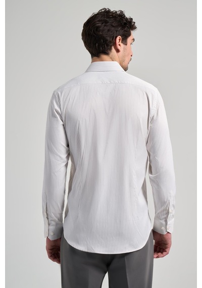 İmza Beyaz Uzun Kol Desen Yarım İtalyan Yaka Cepsiz Esnek Classic Slim Fit Gömlek 1004245220 Badem Beyaz İmza Beyaz Uzun Kol Desen Yarım İtalyan Yaka Cepsiz Esnek Classic Slim Fit Gömlek 1004245220 Badem Beyaz
