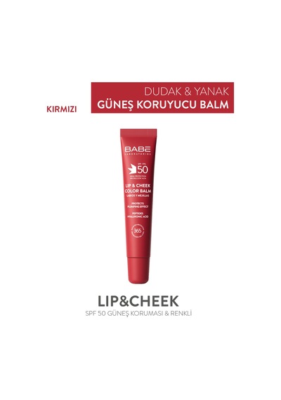Babe Lip&Cheek Balm Dudak ve Yanak Balmı Red SPF50 20 ML
