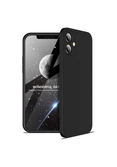 Apple Uyumlu iPhone 12 Kılıf Zore Ays Kapak Siyah