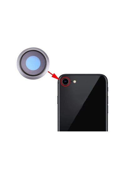 Apple iPhone Uyumlu 8 Kamera Lens Kapak Full- 5775 Siyah