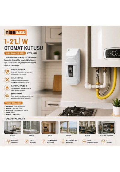 Nisaluce Ewk-1420 Sigorta Otomat Kutusu - 1-2 Sigortalı
