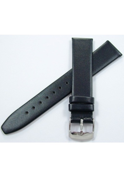 Bizon 22Mm Siyah Deri Saat Kayışı Dikişsiz Klasik Saat Kordonu Kü (326619017)