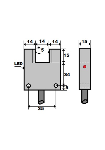 Mefa İf16-y16-pk ,çatal/16mm Pnp-nc 3-kablo Çatal Optik İplik Sensör