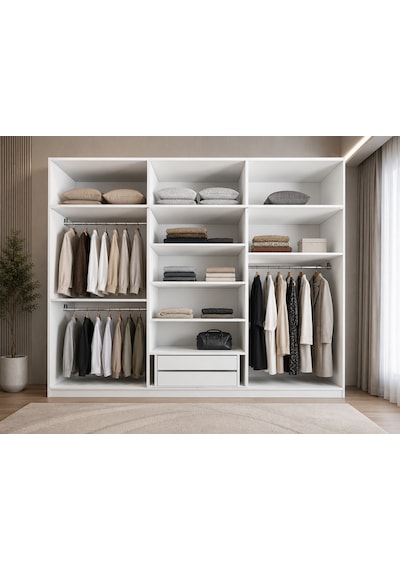 Luma Tamamı Mdf Sürgü Kapaklı Dolap Gardırop Yüklüklü Beyaz 180 Cm