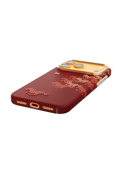 İphone 17 Pro Max Uyumlu Kılıf M-safe Özellikli Raptic Aramid Skin Chivalry Serisi Kapak Kırmızı