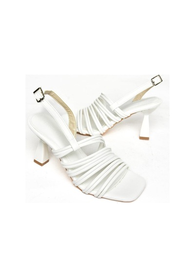 Fox Shoes S774520109 Beyaz Kalın Topuklu Kadın Ayakkabı Beyaz