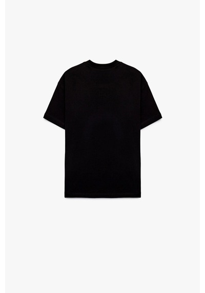Koton Erkek Çocuk Pamuklu Kısa Kollu Bisiklet Yaka Oversize Basic Tişört Siyah