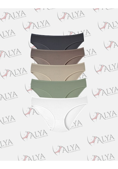Alya Underwear Kadın Pamuklu Hipster - Slip Külot 5 Farklı Renk 1 Pakette P09