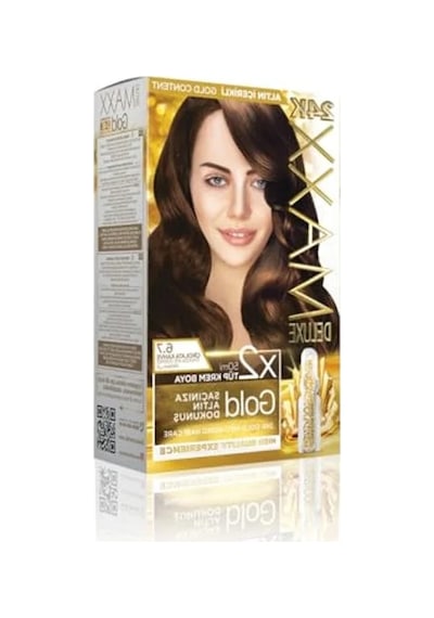 Maxx Deluxe Gold Serisi 24k Altın Parçacıklı Serum İle 1 Kutu 2 X 50 Ml Ve Geliştiriciler Saç Boyası Çikolata Kahve 6.7