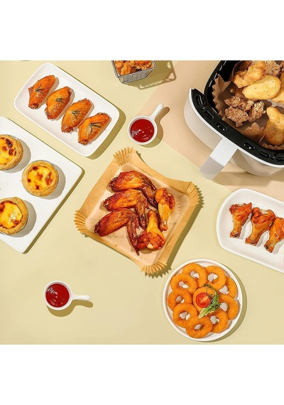 Ayrex Kağıdı Xl-xxl Büyük Boy Kare 200 Adet Hava Fritöz Parşömen Fırın Kağıdı Tek Kullanımlık Kağıt Fı