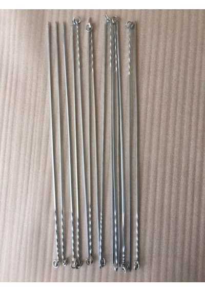 20 Adet - Yassı Domates Şiş + Kare Kuşbaşı Şiş - 50 Cm