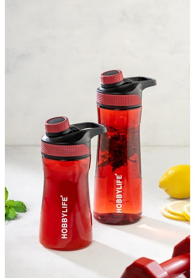 2 Li Set 730ml 530ml. Su Matarası Su Şişesi Suluk Bpa Içermez Kırmızı Kırmızı