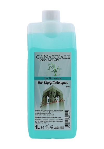 Çanakkale Kolonyaları Kar Çiçeği Kolonyası -1 Litre - Bidon Korumalı Kapak - Yeni Model