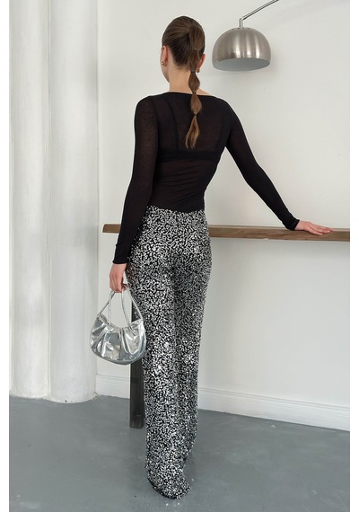 Verymoda Pullu Pantolon D2936 Gümüş