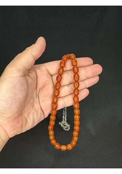 Toz Kehribar Tesbih Amber Renkli Kapsül Kesim 12mmx8mm T-591
