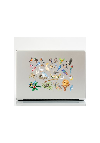70 Adet Fairycore Kuş Sticker Seti - Etiket Seti Scrapbook Bullet Journal Çok Renkli