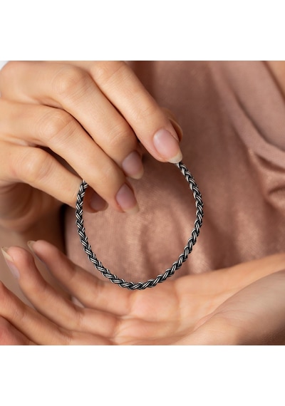 El İşçiliği Örgü Tasarım Oval Form 1000 Ayar Gümüş Kazaz Unisex B N11.11685