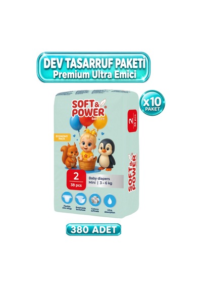 Bebek Bezi No:2 Mini 3-6 Kg 38'li 10 Paket 2 Numara
