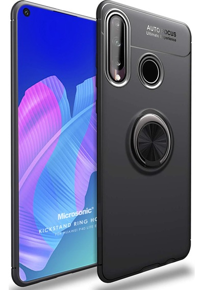 Microsonic Huawei P40 Lite E Kılıf Kickstand Ring Holder