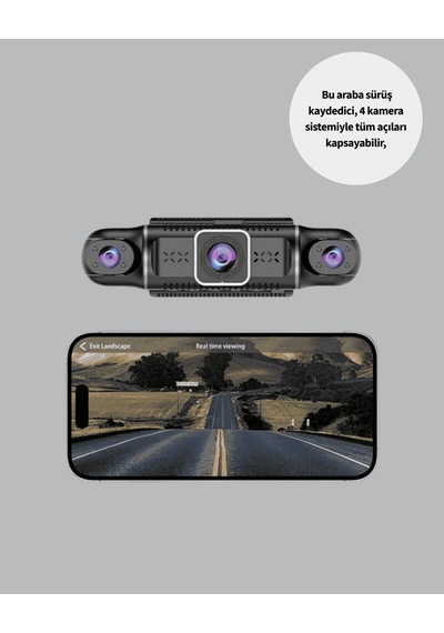 4 Kameralı Araç Kamerası, 1080p Gps Takip Wifi Gece Görüşlü