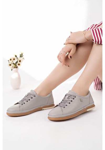 Nesilshoes Modessa 160 Taş Bağcıklı Hakiki Soft Deri Kadın Ayakkabı