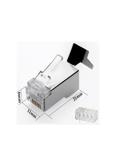 Speeduf Cat7 Metal Konnektör Rj45 Cat7 Jack + Kablo Ayraç 20li Paket