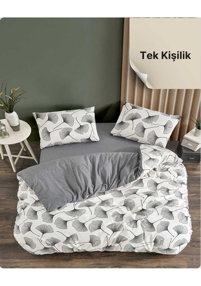Aura Tek Kişilik Nevresim Takımı 160 X 220 Cm Gri