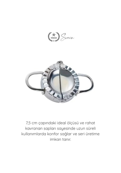 Kalıp Paslanmaz Çelik Mantı Kurabiye Donut Kesici 7.5 Cm Profesyonel Yuvarlak Hamur Kesme Kalıbı Ra