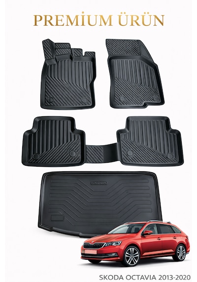 Skoda Octavia 2013-2020 3d Oto Paspas Ve Bagaj Havuzu İkili Set
