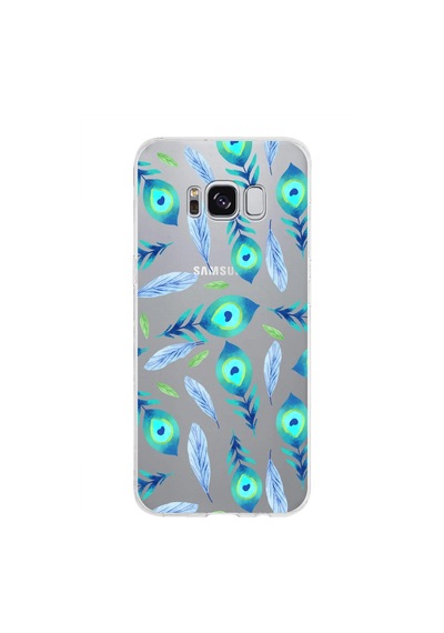Samsung Galaxy S8 İle Uyumlu 1mm Slim Fit Nazar Boncuğu 3 Baskılı Şeffaf Kılıf Şeffaf