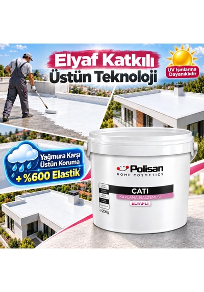 Polisan Çatı Elyaflı Su Yalıtım Malzemesi 2.5 Lt Ral 7035 Açık Gri