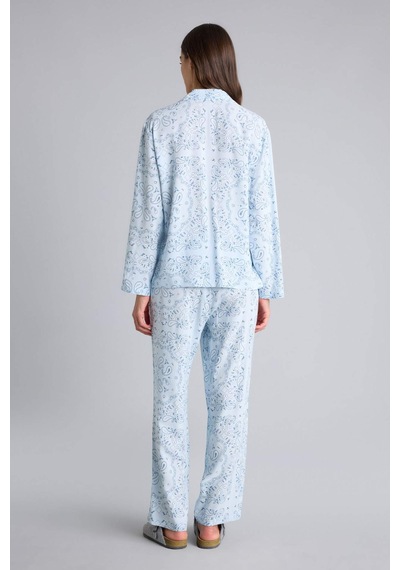 Defacto Desenli Pijama Takımı Üst Alt F9824AX26SP
