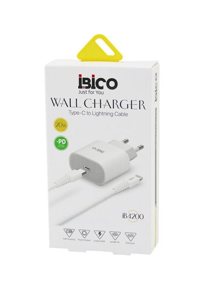 İbico İb-4200 Type-c To Telefon Şarj 20w-1.5a 9v-12v-3.0a Ev Başlık+ Kablo 1mt Hızlı Apple iPhone Uyumlu Set - 5'li Paket Diğer