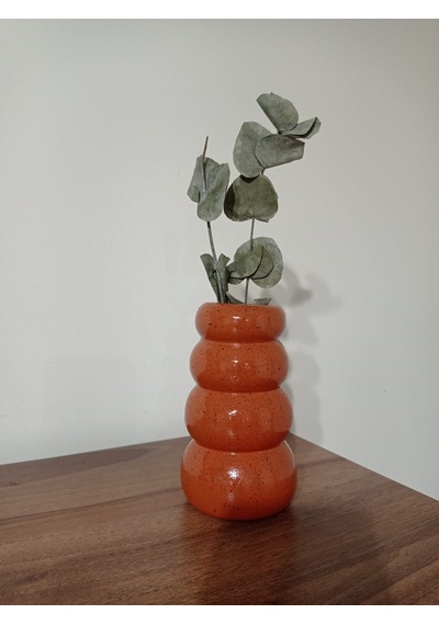 Terracotta Bubble Vazo/ 2 Dal Kuru Okaliptüs
