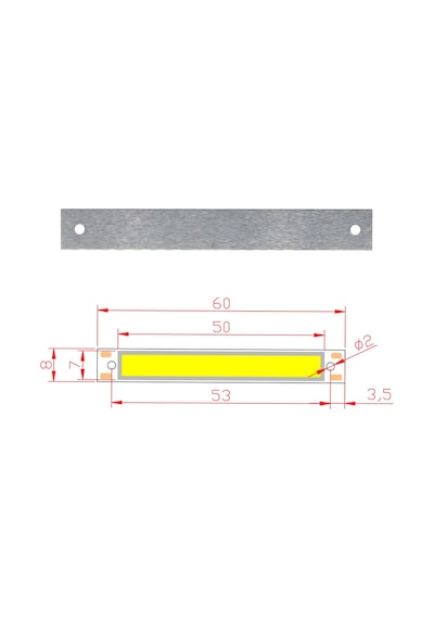 3W 60x8mm Soğuk Beyaz Şerit Led Modül Aluminyum Pcb Cob Şerit Led Floresan Lamba Aydınlatma Işık