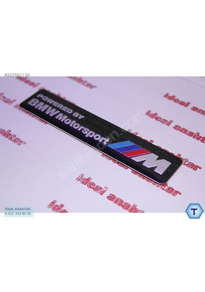Bmw Araç Serisi Powered By M Motorsport Logo Amblem Plaket Siyah