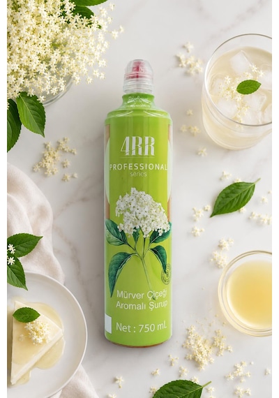 4rr Mürver Çiçeği Aromalı Kahve & Kokteyl & İçecek Şurubu 750 Ml Diğer