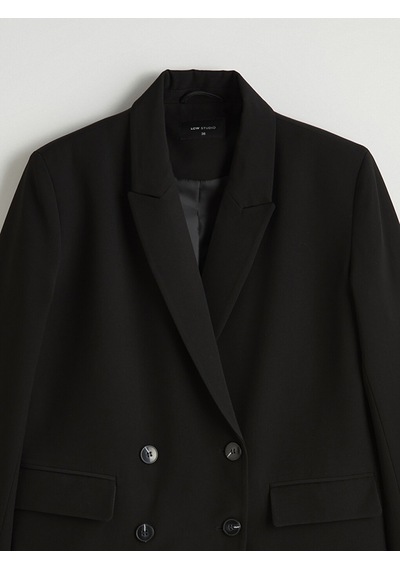 Lcw Studıo Siyah Kruvaze Yaka Kadın Blazer Ceket