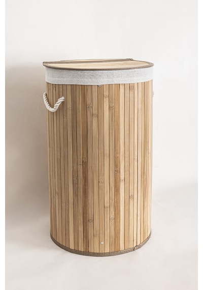 Koza Home Meander Yuvarlak Bambu Çamaşır Sepeti 35x61 55lt 5113 439726 Diğer