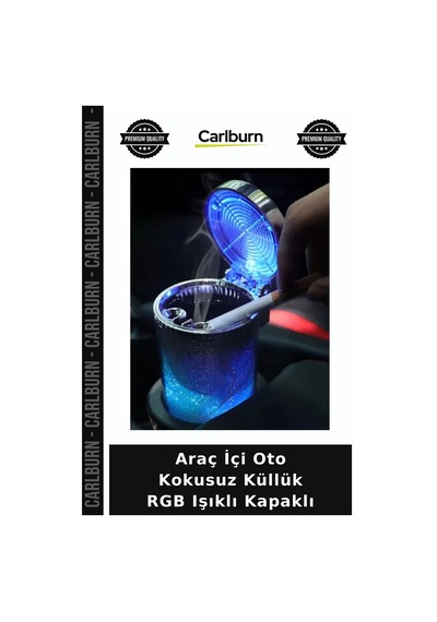 Özel Üretim Araç İçi Oto Kokusuz Küllük Rgb Işıklı Kapaklı