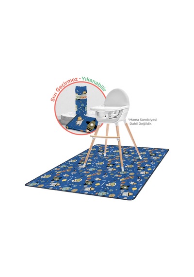 Mama Sandalyesi ve Aktivite Örtüsü - Kaydırmaz Taban - Su Itici Yüzey - Yıkanabilir - 145x120 CM