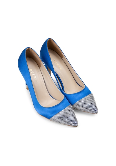 Deery Mavi Stiletto Taşlı Kadın Topuklu Ayakkabı - K0030zmvım01 Mavi