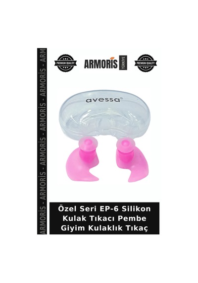 Özel Seri Ep-6 Silikon Kulak Tıkacı Pembe Giyim Kulaklık Tıkaç