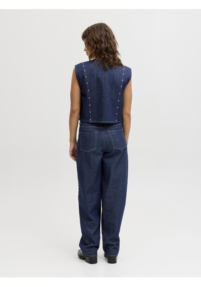Jack & Jones Kadin Hakim Yaka Kolsuz Denim Gömlek - Mae - 12286386 Dark Blue Denim