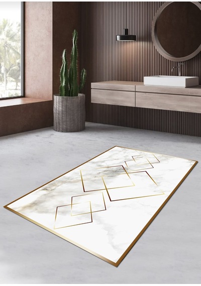 Deluxe Platin 70X120Cm Kaymaz, Dökülmez, Pamuk Taban Banyo Halısı Çok Renkli