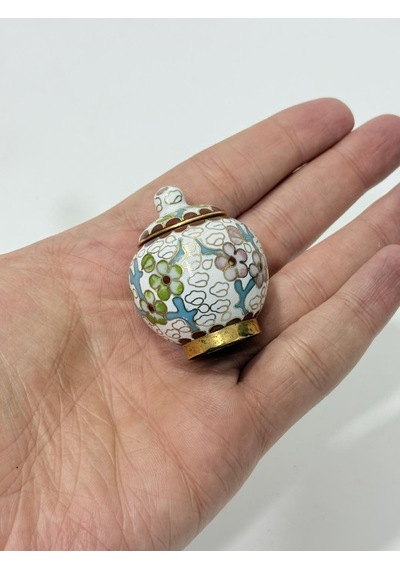 Antika Cloisonne Minyatür Kavanoz 4,3x3,5cm 125