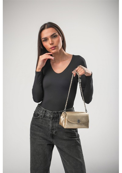 Ççs 18226 Kadın Çapraz Asklı Çanta Altın